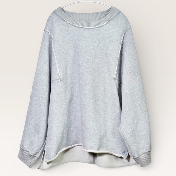 Free People Movement Finish Line Pullover Crewneck In Heather Grey | Medium - Picture 5 of 11